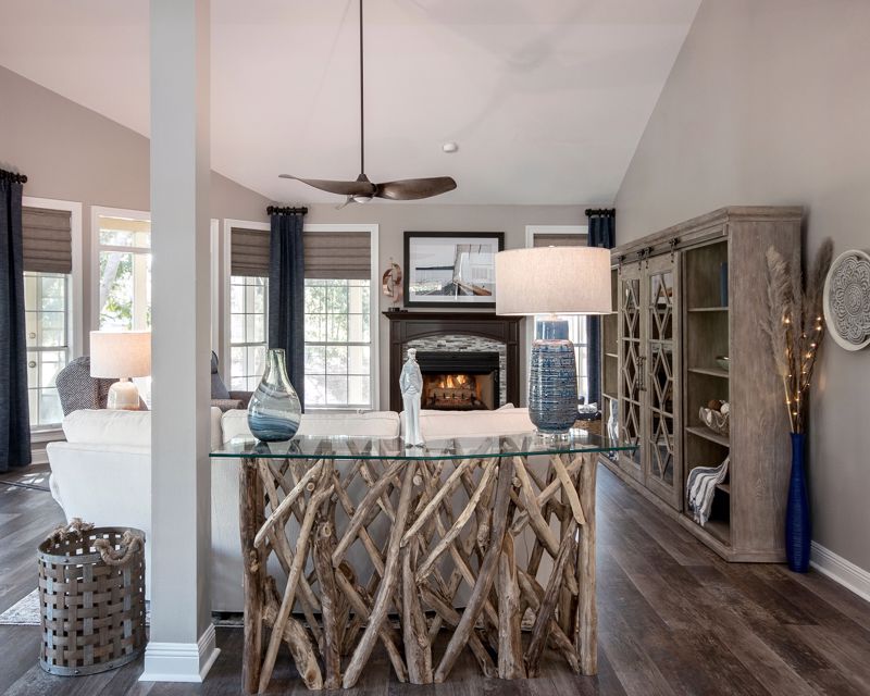 Take advantage of wooded decor and natural elements.